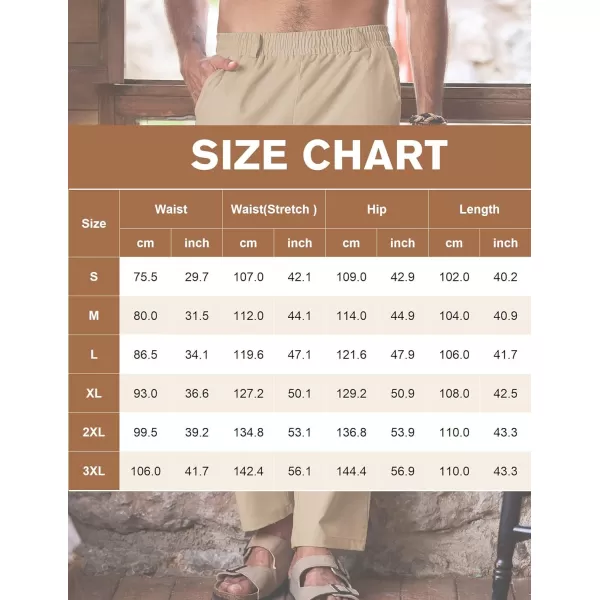 COOFANDY Mens Linen Pants Beach Drawstring Elastic Waist Summer Casual Trousers