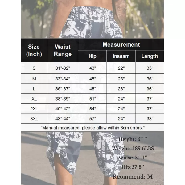 COOFANDY Mens Linen Pants Casual Elastic Waist Pants Loose Fit Beach Yoga Capri Pants