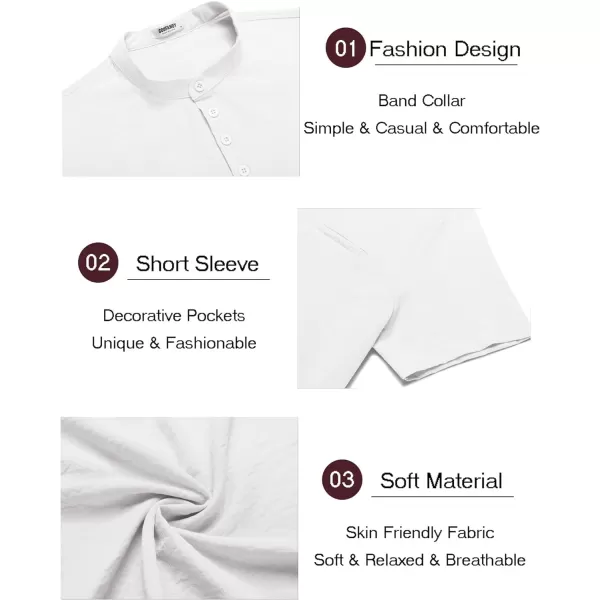 COOFANDY Men's Linen Sets 2 Piece Outfits Short Sleeve Henley Shirts and Shorts Summer Beach Yoga Pants Set