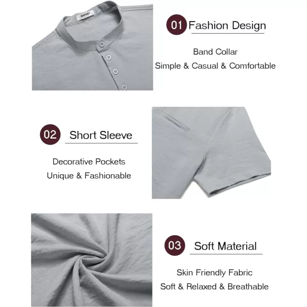 COOFANDY Men's Linen Sets 2 Piece Outfits Short Sleeve Henley Shirts and Shorts Summer Beach Yoga Pants Set