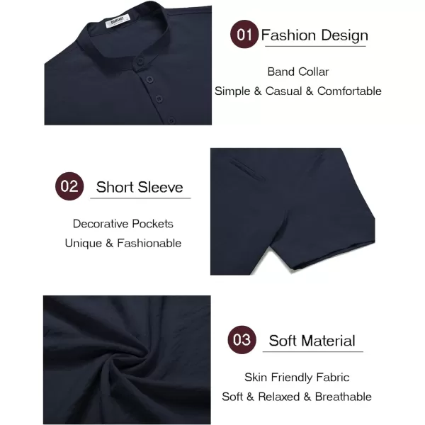 COOFANDY Men's Linen Sets 2 Piece Outfits Short Sleeve Henley Shirts and Shorts Summer Beach Yoga Pants Set