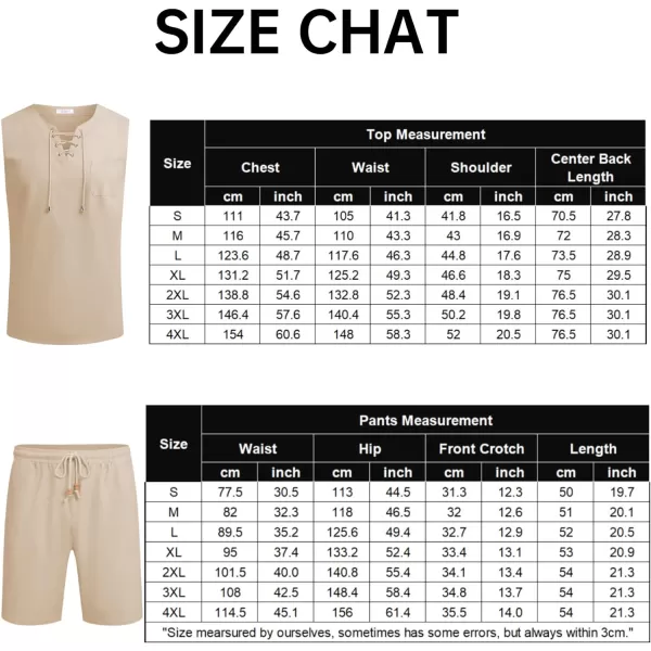 COOFANDY Mens Linen Sets Outfits 2 Piece Beach Drawstring Tank Tops Sleeveless Shirt Matching Shorts Set Hippie Wedding