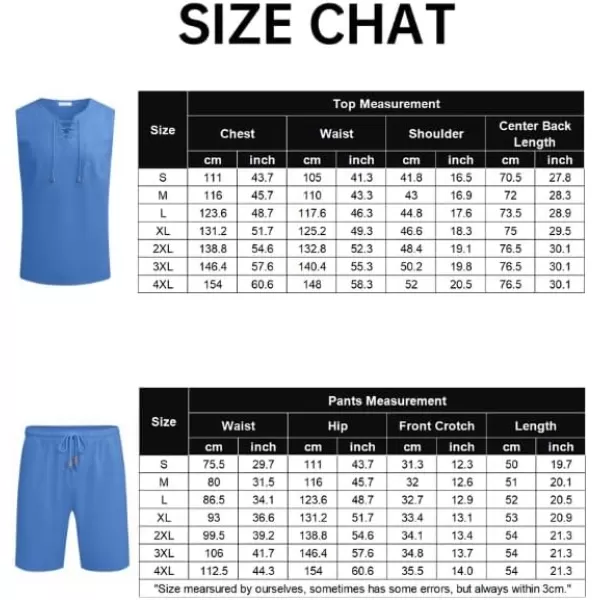 COOFANDY Mens Linen Sets Outfits 2 Piece Beach Drawstring Tank Tops Sleeveless Shirt Matching Shorts Set Hippie Wedding