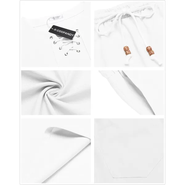 COOFANDY Mens Linen Sets Outfits 2 Piece Beach Drawstring Tank Tops Sleeveless Shirt Matching Shorts Set Hippie Wedding