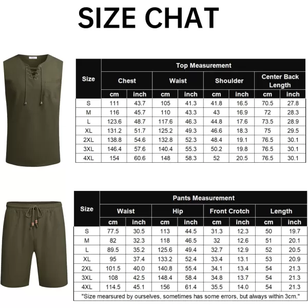 COOFANDY Mens Linen Sets Outfits 2 Piece Beach Drawstring Tank Tops Sleeveless Shirt Matching Shorts Set Hippie Wedding
