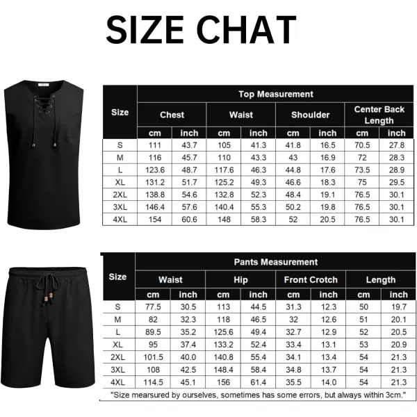 COOFANDY Mens Linen Sets Outfits 2 Piece Beach Drawstring Tank Tops Sleeveless Shirt Matching Shorts Set Hippie Wedding
