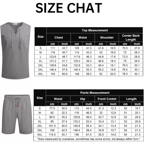 COOFANDY Mens Linen Sets Outfits 2 Piece Beach Drawstring Tank Tops Sleeveless Shirt Matching Shorts Set Hippie Wedding