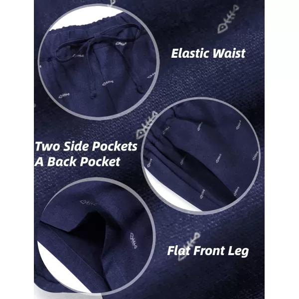 COOFANDY Men’s Linen Short Elastic Waist Drawstring Casual Summer Beach Shorts