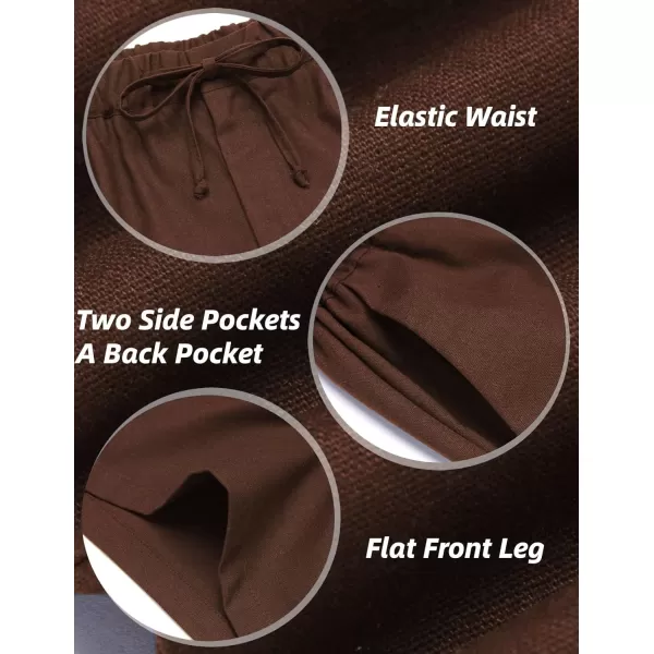COOFANDY Men’s Linen Short Elastic Waist Drawstring Casual Summer Beach Shorts