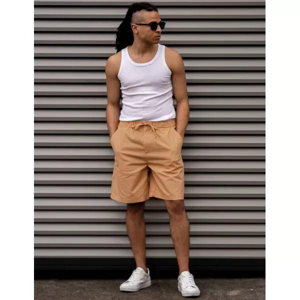 COOFANDY Men’s Linen Short Elastic Waist Drawstring Casual Summer Beach Shorts