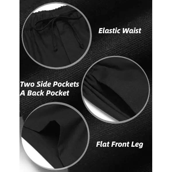 COOFANDY Men’s Linen Short Elastic Waist Drawstring Casual Summer Beach Shorts