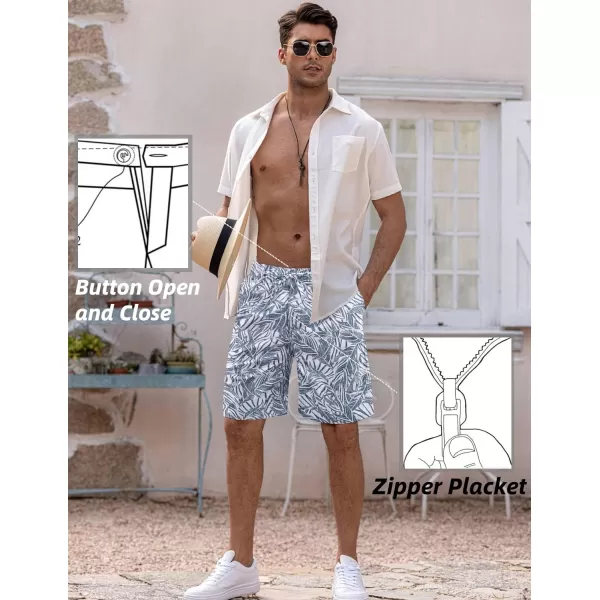 COOFANDY Men’s Linen Short Elastic Waist Drawstring Casual Summer Beach Shorts