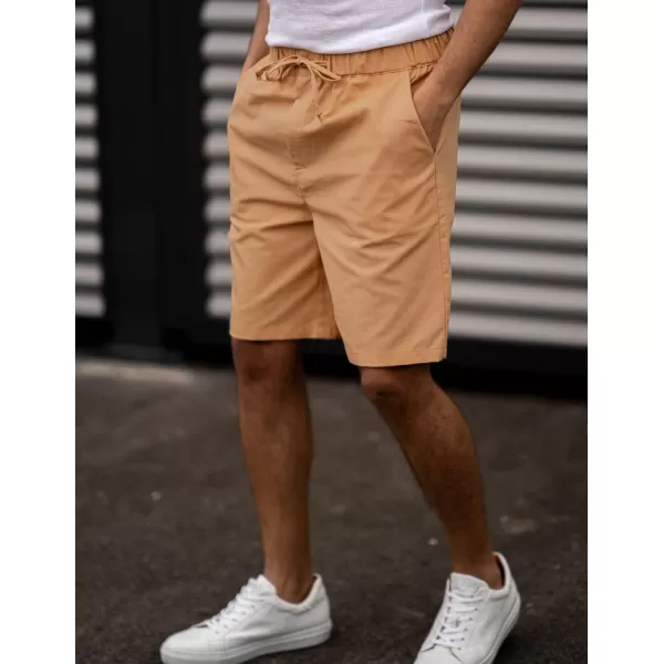 COOFANDY Men’s Linen Short Elastic Waist Drawstring Casual Summer Beach Shorts