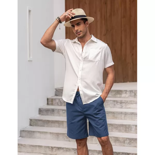 COOFANDY Men’s Linen Short Elastic Waist Drawstring Casual Summer Beach Shorts