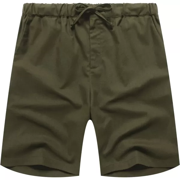 COOFANDY Men’s Linen Short Elastic Waist Drawstring Casual Summer Beach Shorts