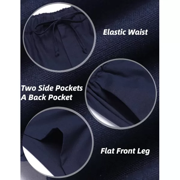 COOFANDY Men’s Linen Short Elastic Waist Drawstring Casual Summer Beach Shorts