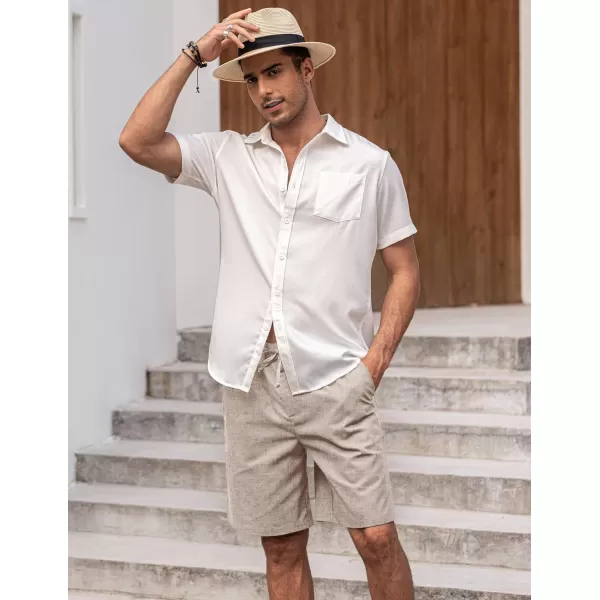 COOFANDY Men’s Linen Short Elastic Waist Drawstring Casual Summer Beach Shorts