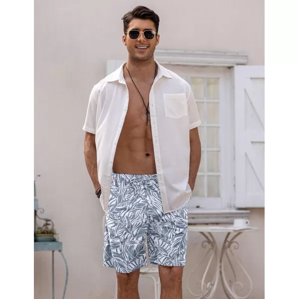 COOFANDY Men’s Linen Short Elastic Waist Drawstring Casual Summer Beach Shorts