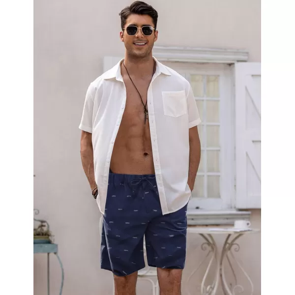 COOFANDY Men’s Linen Short Elastic Waist Drawstring Casual Summer Beach Shorts