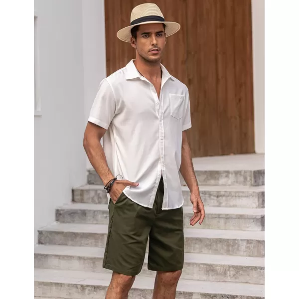 COOFANDY Men’s Linen Short Elastic Waist Drawstring Casual Summer Beach Shorts