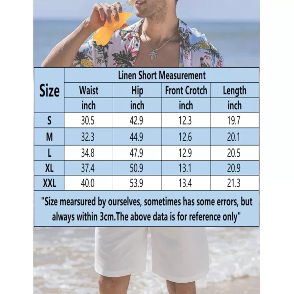 COOFANDY Men’s Linen Short Elastic Waist Drawstring Casual Summer Beach Shorts