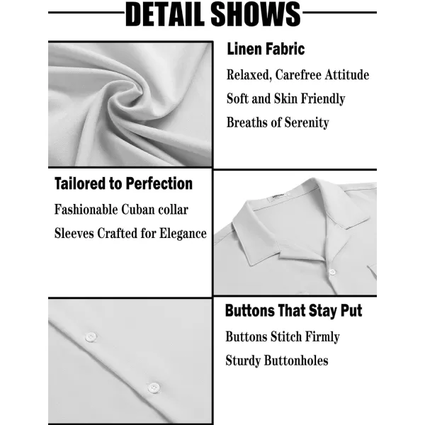 COOFANDY Men's Linen Short Sleeve Button Down Shirt Casual Cuban Collar Summer Beach Shirts Vacation Essentials