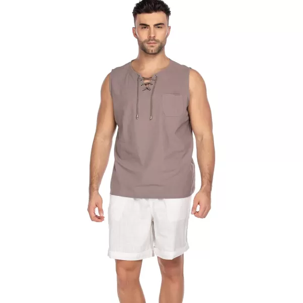 COOFANDY Men's Linen Shorts Casual Elastic Waist Drawstring Summer Beach Shorts