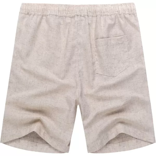 COOFANDY Men's Linen Shorts Casual Elastic Waist Drawstring Summer Beach Shorts