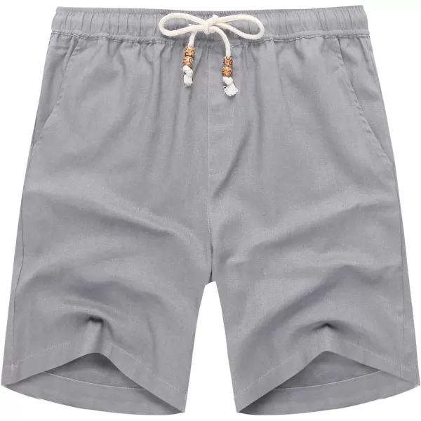 COOFANDY Men's Linen Shorts Casual Elastic Waist Drawstring Summer Beach Shorts