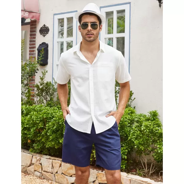 COOFANDY Men's Linen Shorts Casual Elastic Waist Drawstring Summer Beach Shorts