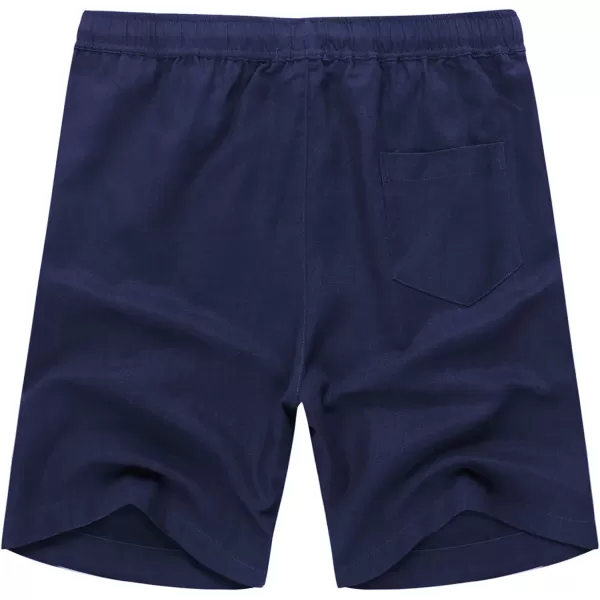 COOFANDY Men's Linen Shorts Casual Elastic Waist Drawstring Summer Beach Shorts