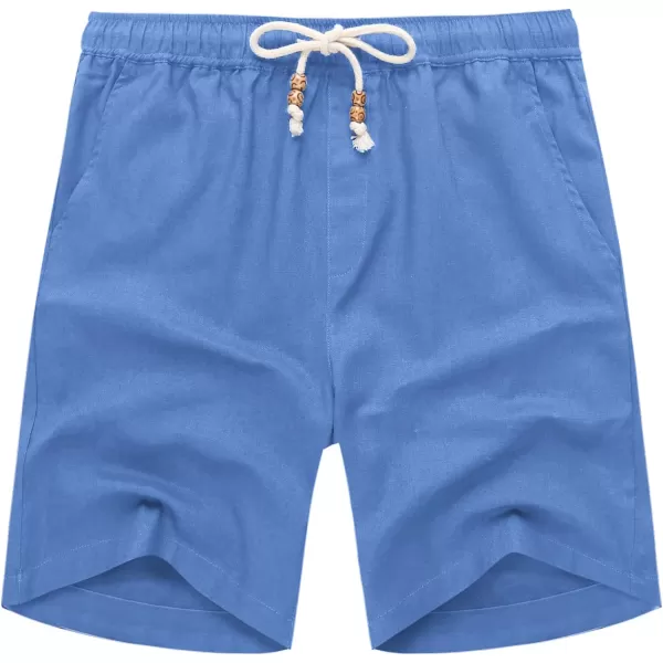 COOFANDY Men's Linen Shorts Casual Elastic Waist Drawstring Summer Beach Shorts