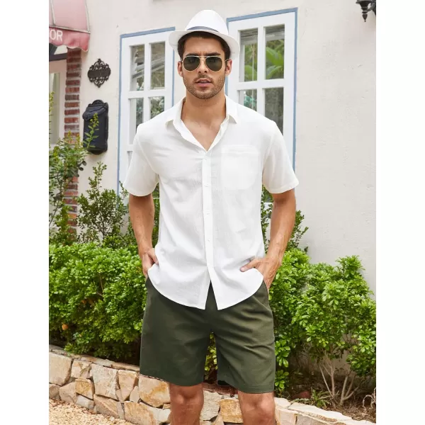 COOFANDY Men's Linen Shorts Casual Elastic Waist Drawstring Summer Beach Shorts