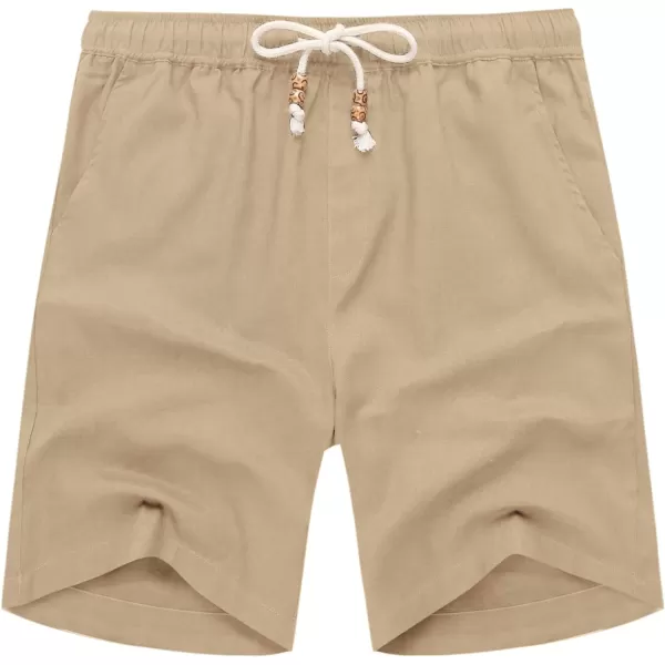 COOFANDY Men's Linen Shorts Casual Elastic Waist Drawstring Summer Beach Shorts