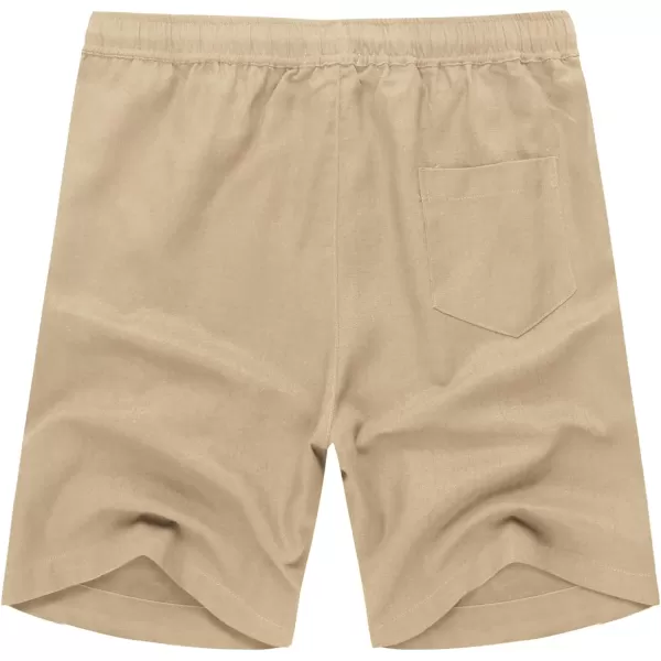 COOFANDY Men's Linen Shorts Casual Elastic Waist Drawstring Summer Beach Shorts