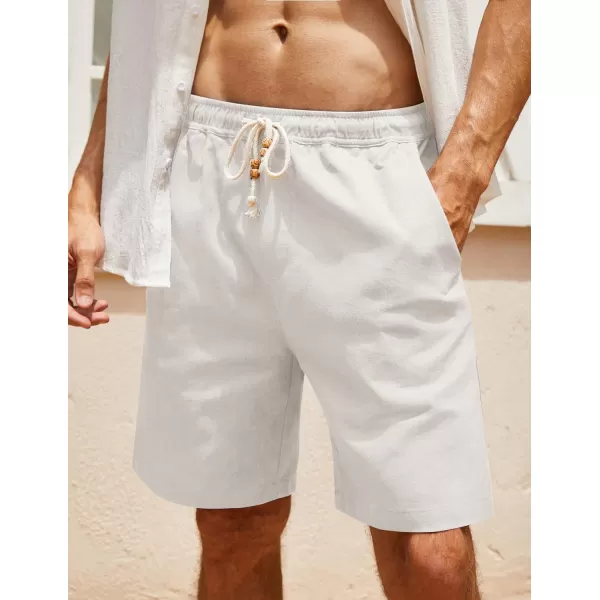 COOFANDY Men's Linen Shorts Casual Elastic Waist Drawstring Summer Beach Shorts