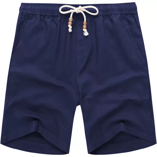 COOFANDY Men's Linen Shorts Casual Elastic Waist Drawstring Summer Beach Shorts