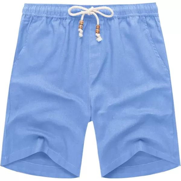COOFANDY Men's Linen Shorts Casual Elastic Waist Drawstring Summer Beach Shorts