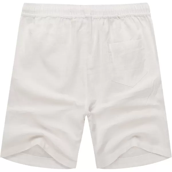 COOFANDY Men's Linen Shorts Casual Elastic Waist Drawstring Summer Beach Shorts
