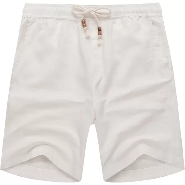 COOFANDY Men's Linen Shorts Casual Elastic Waist Drawstring Summer Beach Shorts