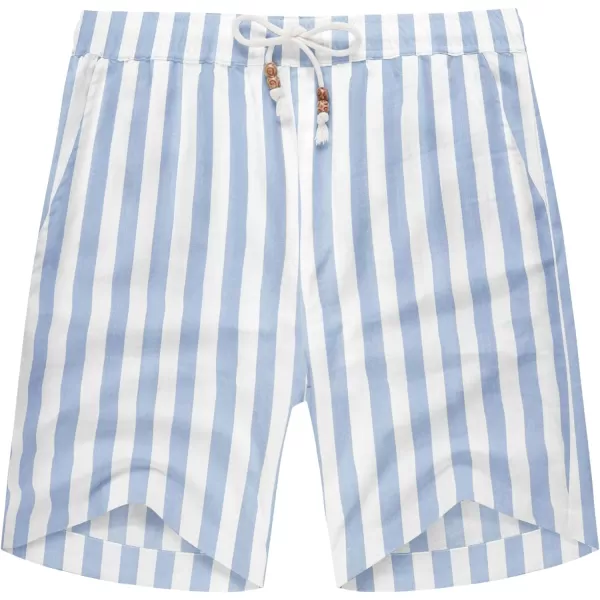 COOFANDY Men's Linen Shorts Casual Elastic Waist Drawstring Summer Beach Shorts