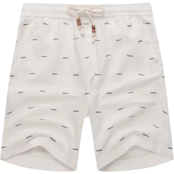 COOFANDY Men's Linen Shorts Casual Elastic Waist Drawstring Summer Beach Shorts