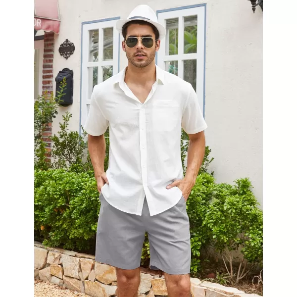 COOFANDY Men's Linen Shorts Casual Elastic Waist Drawstring Summer Beach Shorts