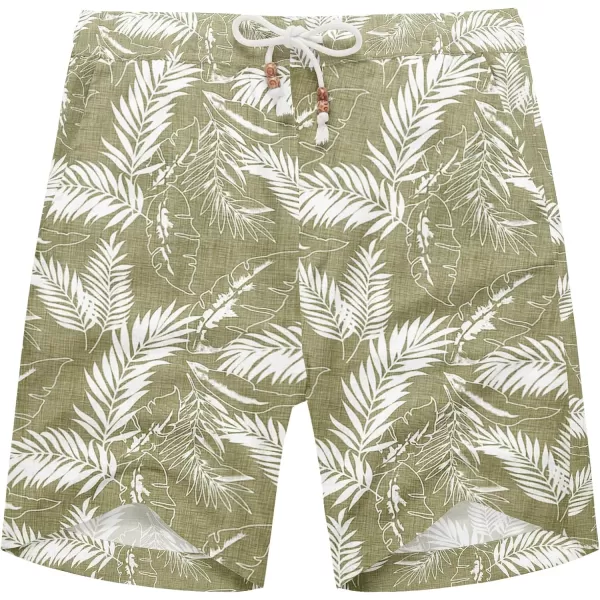 COOFANDY Men's Linen Shorts Casual Elastic Waist Drawstring Summer Beach Shorts