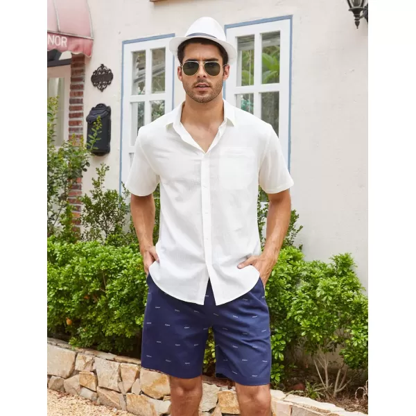 COOFANDY Men's Linen Shorts Casual Elastic Waist Drawstring Summer Beach Shorts