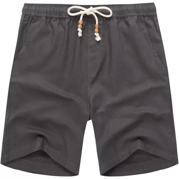 COOFANDY Men's Linen Shorts Casual Elastic Waist Drawstring Summer Beach Shorts