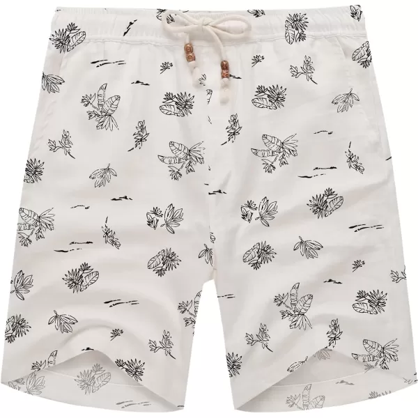 COOFANDY Men's Linen Shorts Casual Elastic Waist Drawstring Summer Beach Shorts
