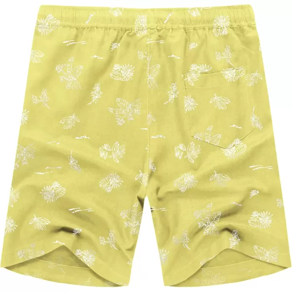 COOFANDY Men's Linen Shorts Casual Elastic Waist Drawstring Summer Beach Shorts