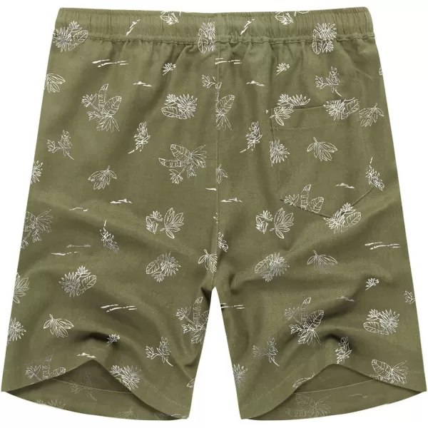 COOFANDY Men's Linen Shorts Casual Elastic Waist Drawstring Summer Beach Shorts