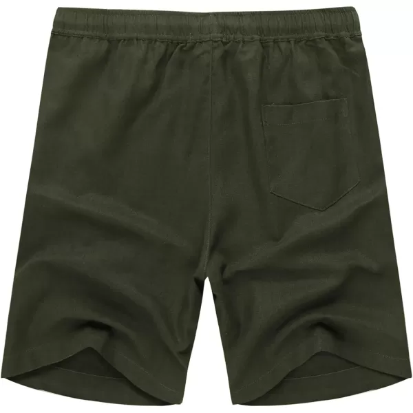 COOFANDY Men's Linen Shorts Casual Elastic Waist Drawstring Summer Beach Shorts
